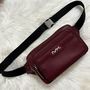 MICHAEL KORS Burgundy Red Wine Slater Cooper Elias Fanny Pack Crossbody
